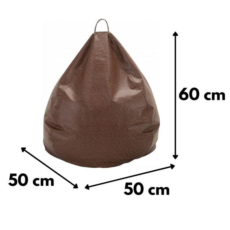 Pouf Pera Infantil Café Eco Cuero 60x50x50 cm -2