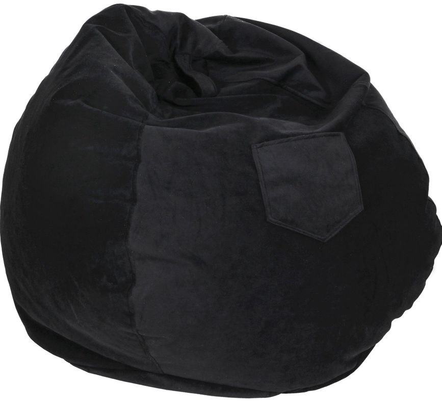 Pouf Pera Negro Felpa 100x80x80 cm Máxima Design-1
