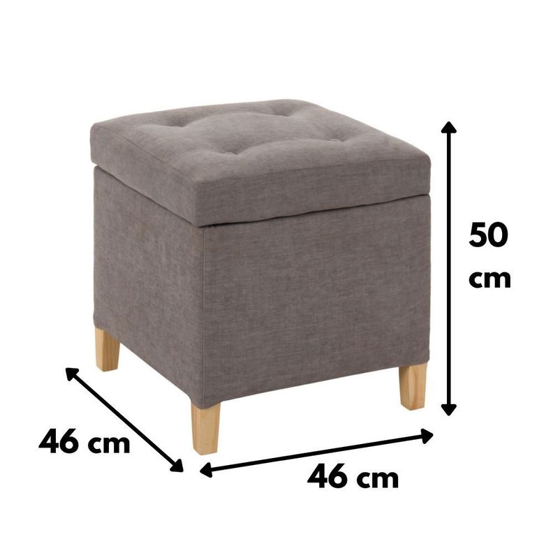 Pouf-Baúl Rucato Gris-Oscuro Altea 46x46x50 cm Máxima Design-3
