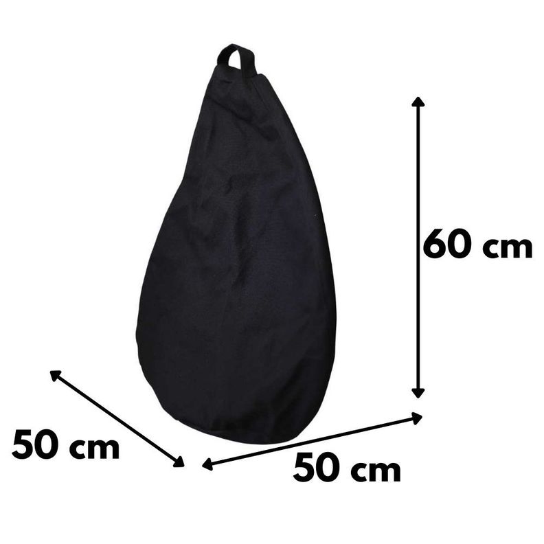 Funda Pouf Pera Infantil Negro Delta 60x50x50-3