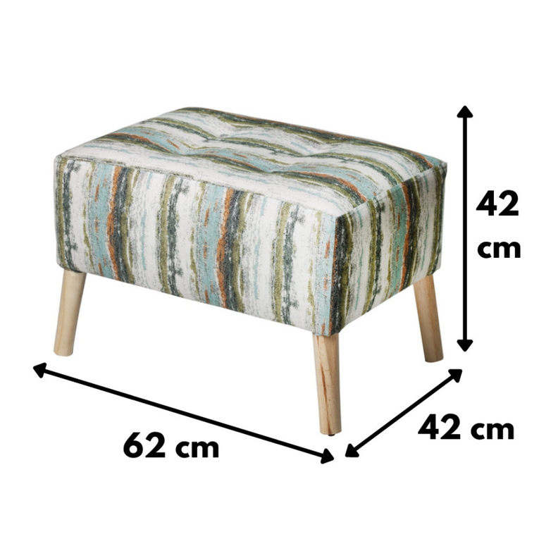 Pouf Petrum Anakena Verde Felpa 62x42x42 cm Máxima Design-2