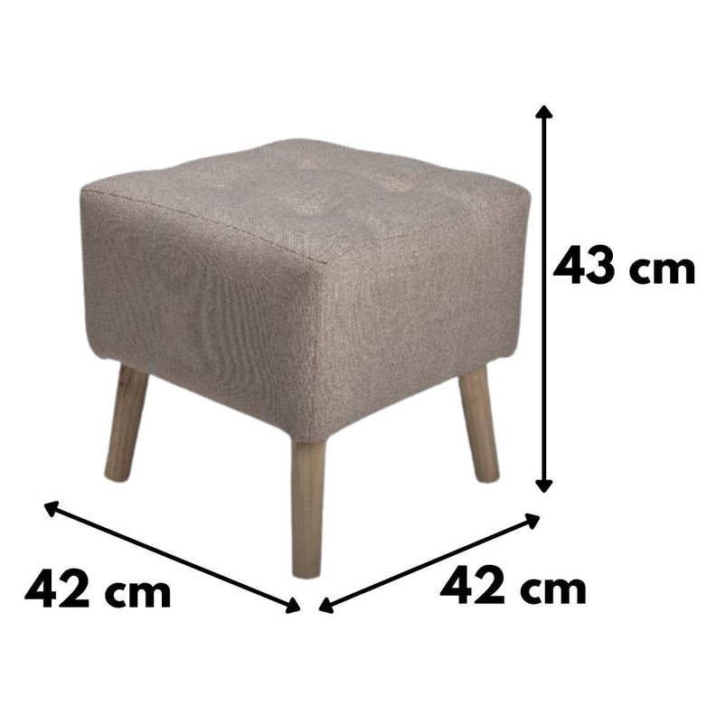 Pouf Alemania Beige Amalfi 42x42x43 Cm Máxima Design-3