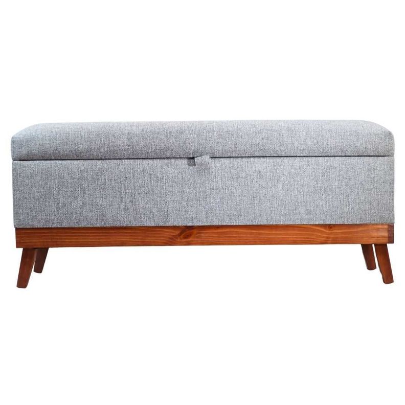 Banqueta con Baúl Incy Gris Omega 120x40x50 cm Máxima Design-0