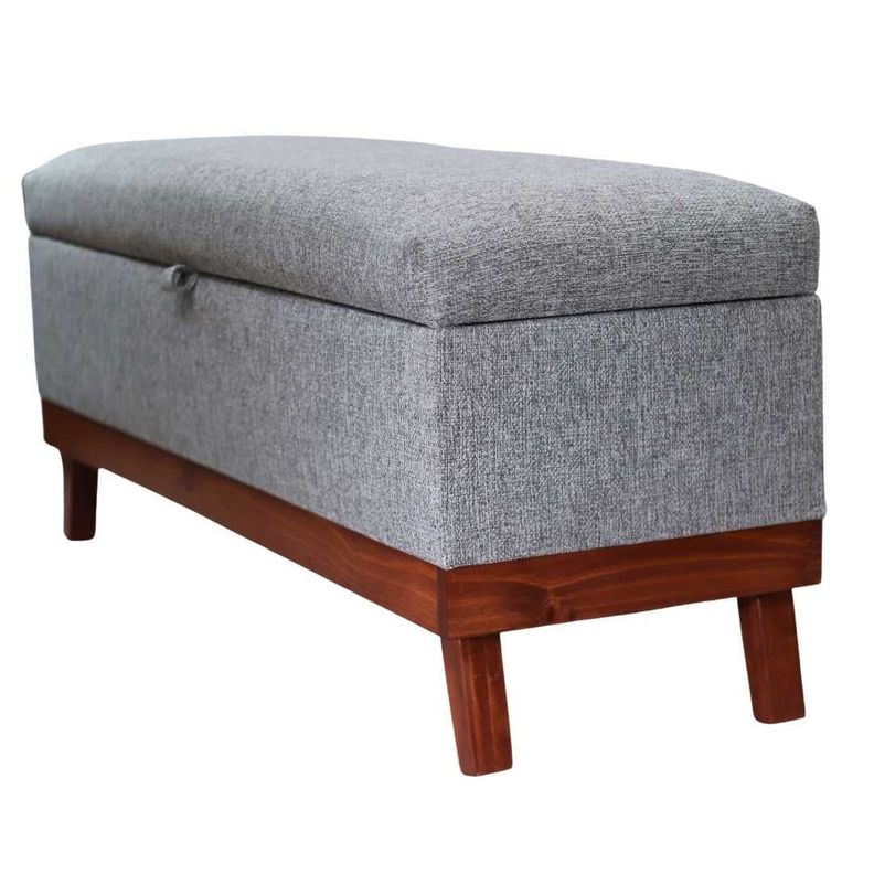 Banqueta con Baúl Incy Gris Omega 120x40x50 cm Máxima Design-1