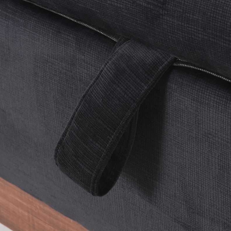 Banqueta con Baúl Incy Negro Felpa 120x40x50 cm Máxima Design-5