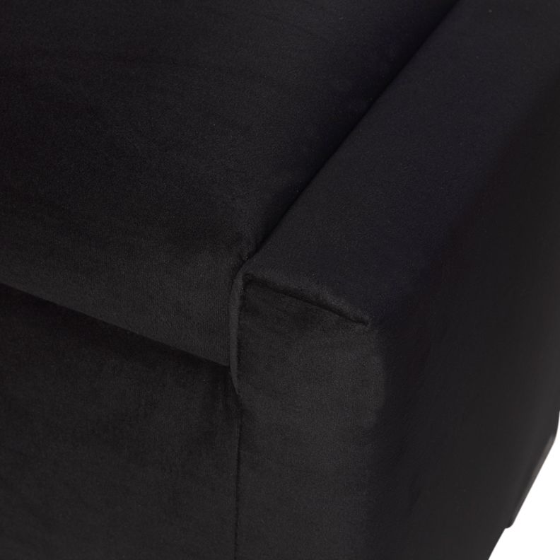 Banqueta con Baúl Leyzy Negro Felpa con Baúl 40X55X105 Cm-4