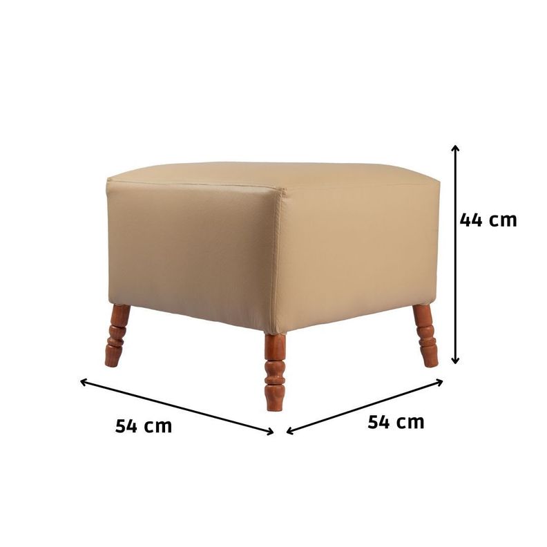 Pouf Alejandro Crema Eco Cuero Máxima Design-4