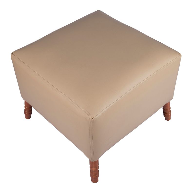 Pouf Alejandro Crema Eco Cuero Máxima Design-1