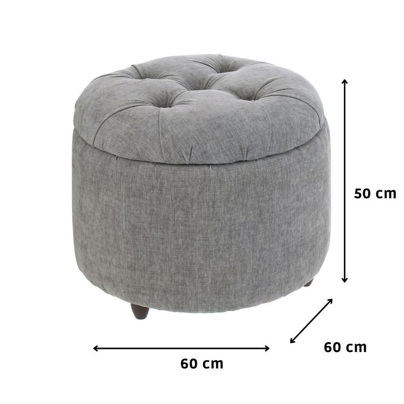 Pouf Baúl Zoe Gris Claro Altea 60x60x50 Cm Máxima Design-4