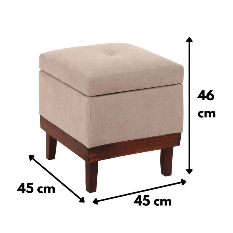 Pouf Baúl Emilia  Arena Altea 45x45x46 Cm Máxima Design-5