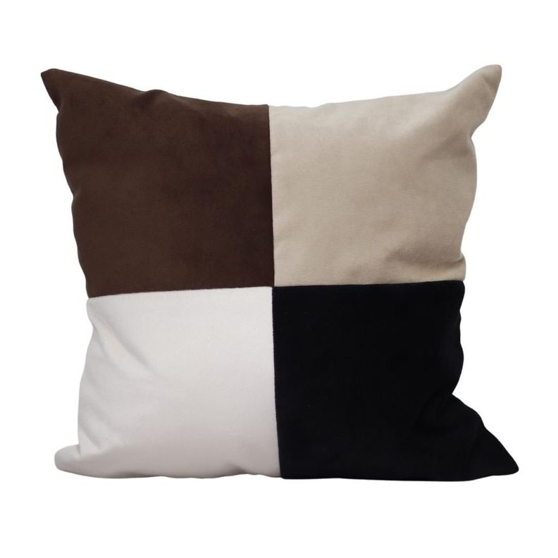 Cojín Amapola Beige Blanco Café Negro Felpa 50x50 cm-0