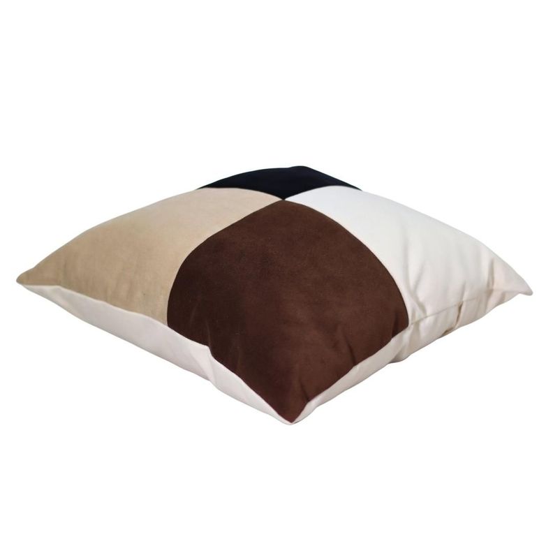 Cojín Amapola Beige Blanco Café Negro Felpa 50x50 cm-2
