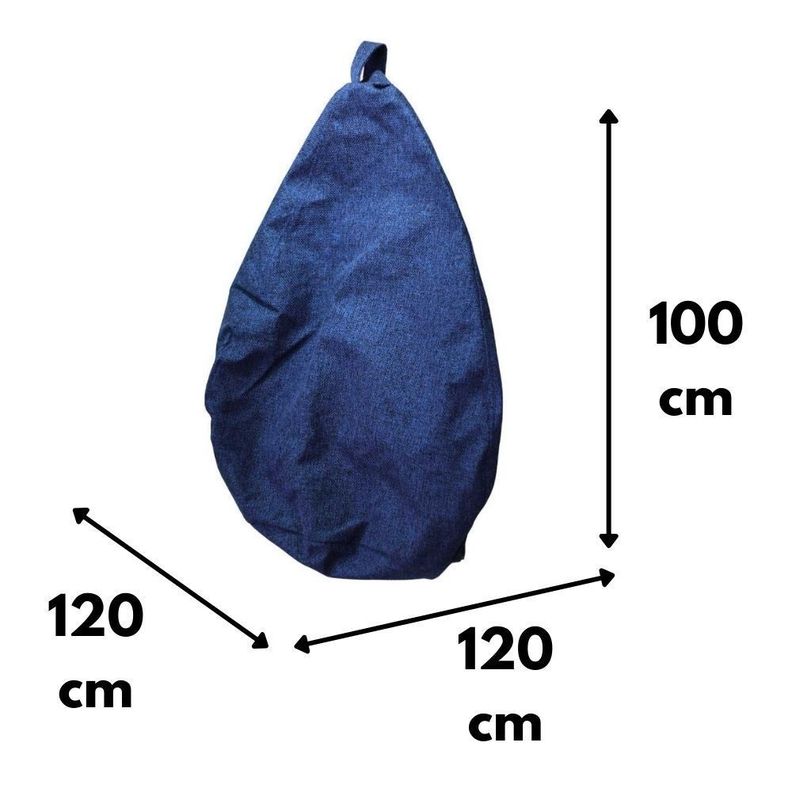 Funda Pouf Pera Azul Omega 100x120x120-4