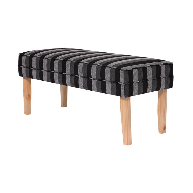 Banqueta Style Rayas Gris Negro 100x40x40 Cm-1