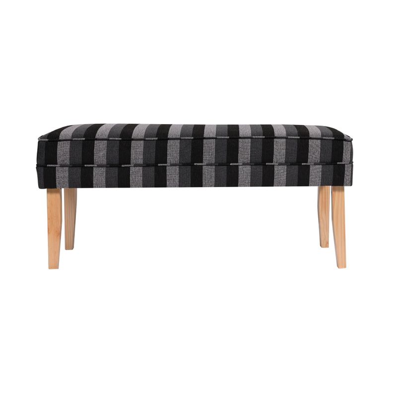 Banqueta Style Rayas Gris Negro 100x40x40 Cm-0