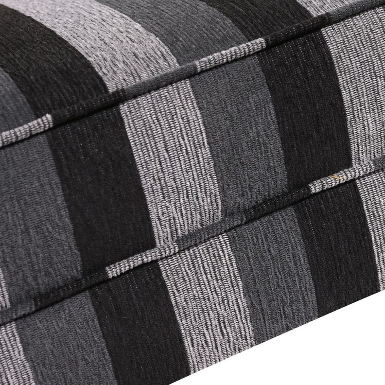Banqueta Style Rayas Gris Negro 100x40x40 Cm-5