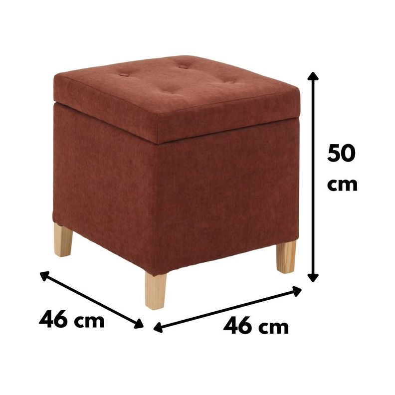 Pouf Baúl Rucato Chocolate Altea 46x46x50 cm Máxima Design-4