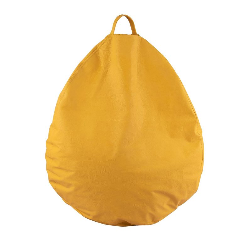 Pouf Pera Infantil Amarilla Eco Cuero 50x50x50 cm Máxima Design-0