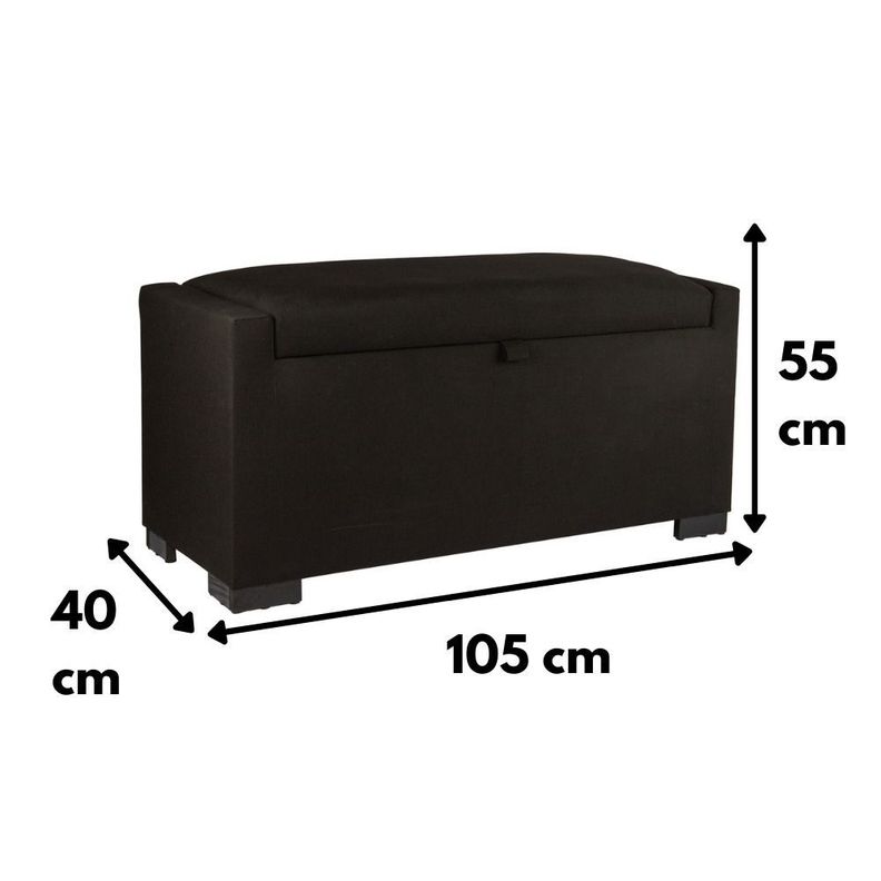 Banqueta con Baúl Leyzy Negro Delta 40X55X105 cm Máxima Design-3