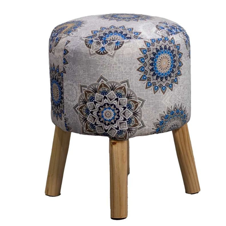 Pouf Bird Mandala Azul 35x35x45 cm Máxima Design-0
