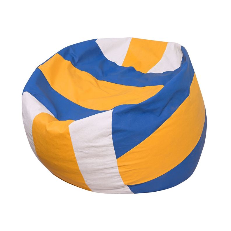 Pouf Pera Voleibol 120x120x120 cm Amarillo-Azul-Blanco -0