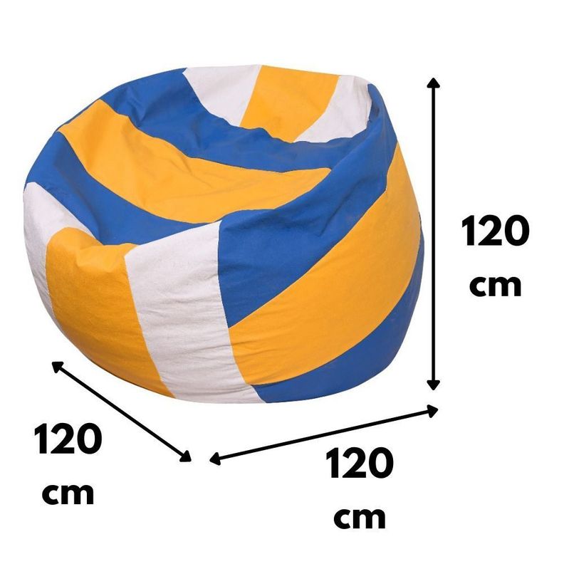 Pouf Pera Voleibol 120x120x120 cm Amarillo-Azul-Blanco -2