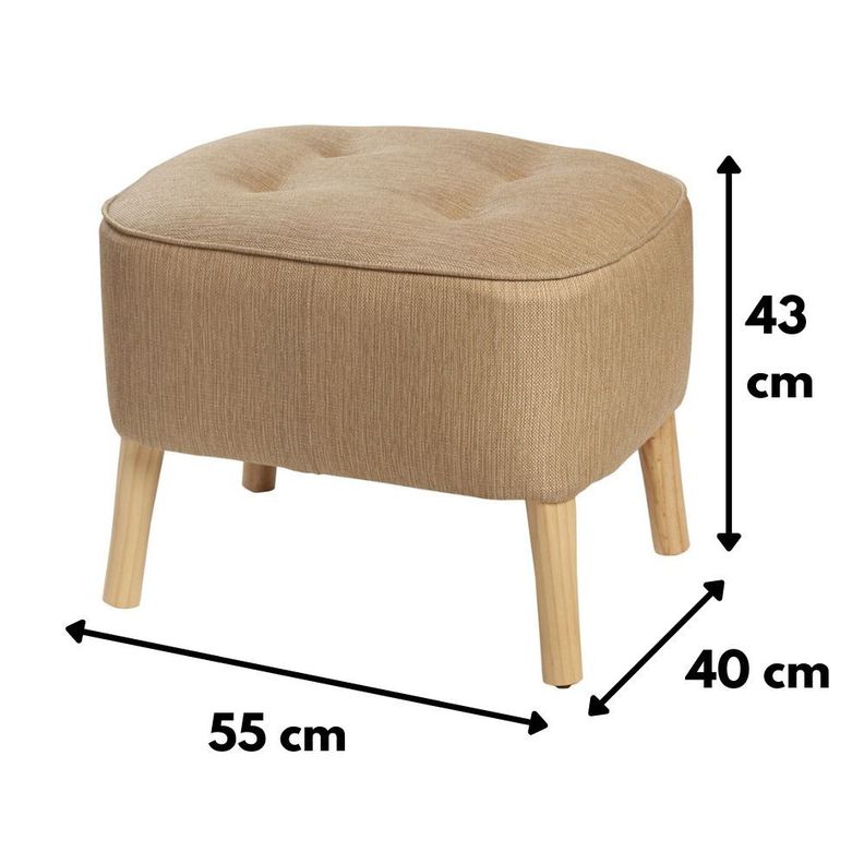 Pouf Máxima Beige Omega 55x45x45 cm Máxima Design-2
