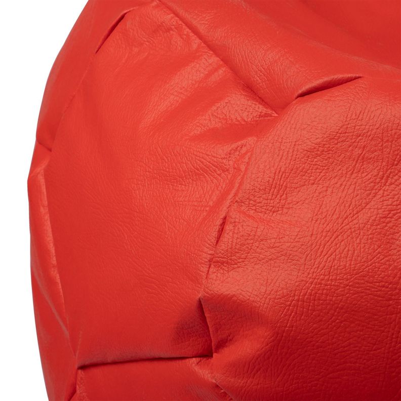 Funda Pouf Pera Futbol Rojo Eco Cuero 80x80x80 cm Máxima Design-3
