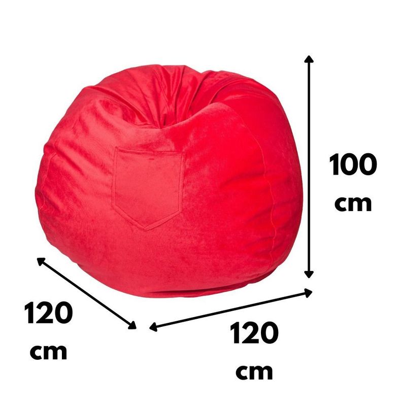 Pouf Pera Fucsia Felpa 100x120x120 cm Máxima Design-4