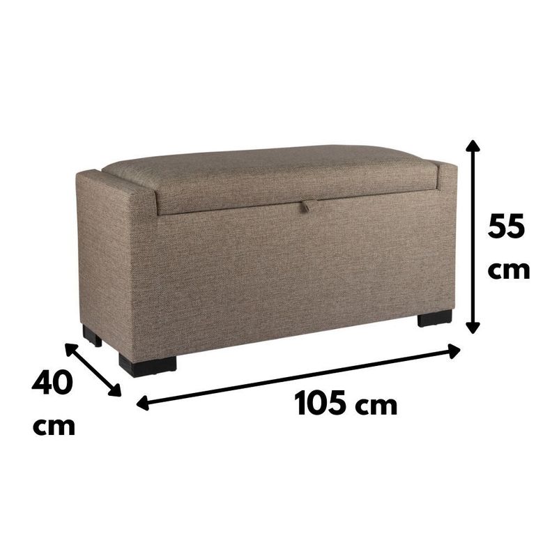 Banqueta con Baúl Leyzy Gris-Beige 40X55X105 cm Máxima Design-3