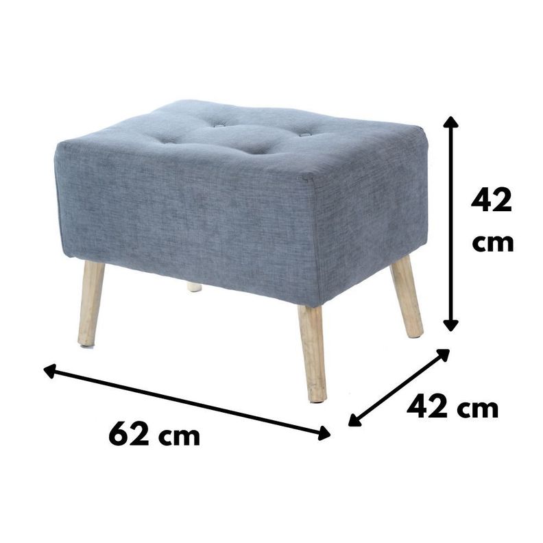 Pouf Petrum Gris-Claro Altea 62x42x42 cm Máxima Design-3