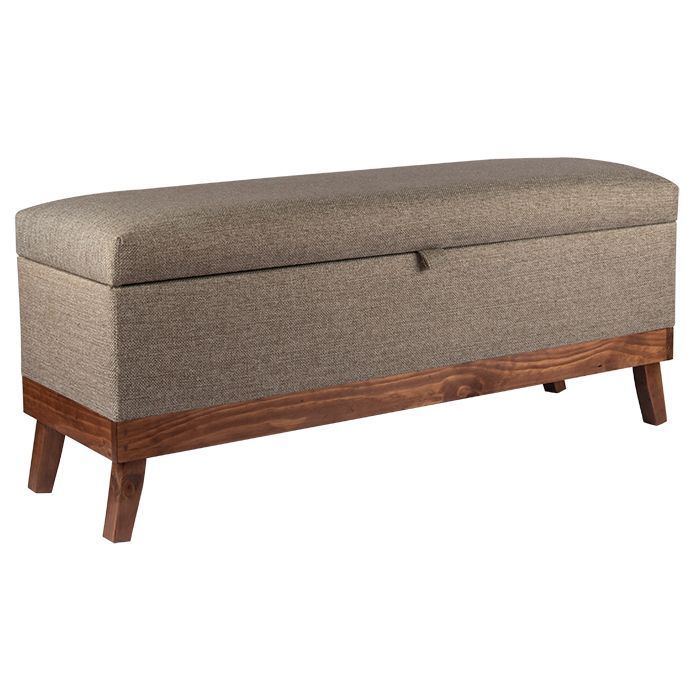 Banqueta con Baúl Incy Gris-Beige Omega 120x40x50 cm Máxima Design-1