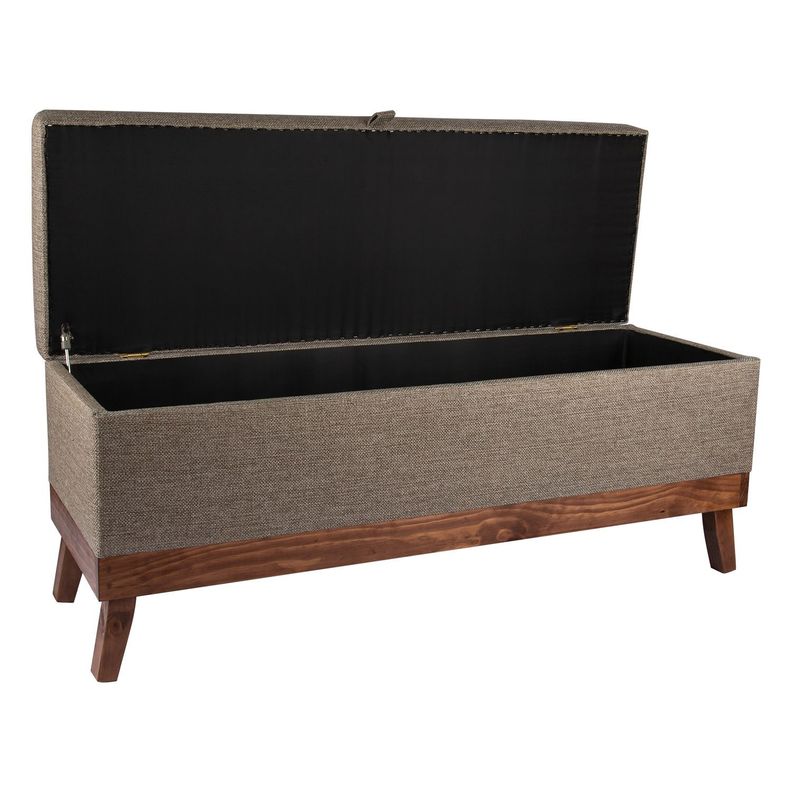 Banqueta con Baúl Incy Gris-Beige Omega 120x40x50 cm Máxima Design-2