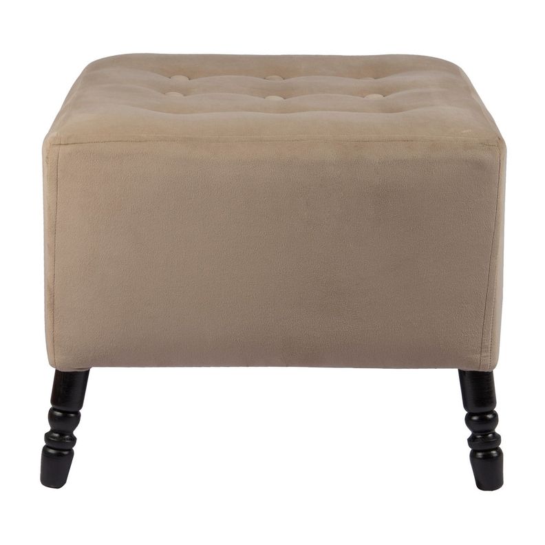 Pouf Alejandro Diseño Beige Felpa 54x54x44 cm Máxima Design-1