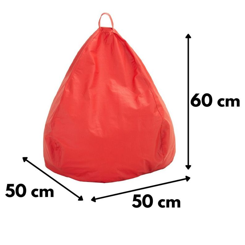 Pouf Pera Infantil Rojo Eco Cuero 60x50x50 cm Máxima Design-2
