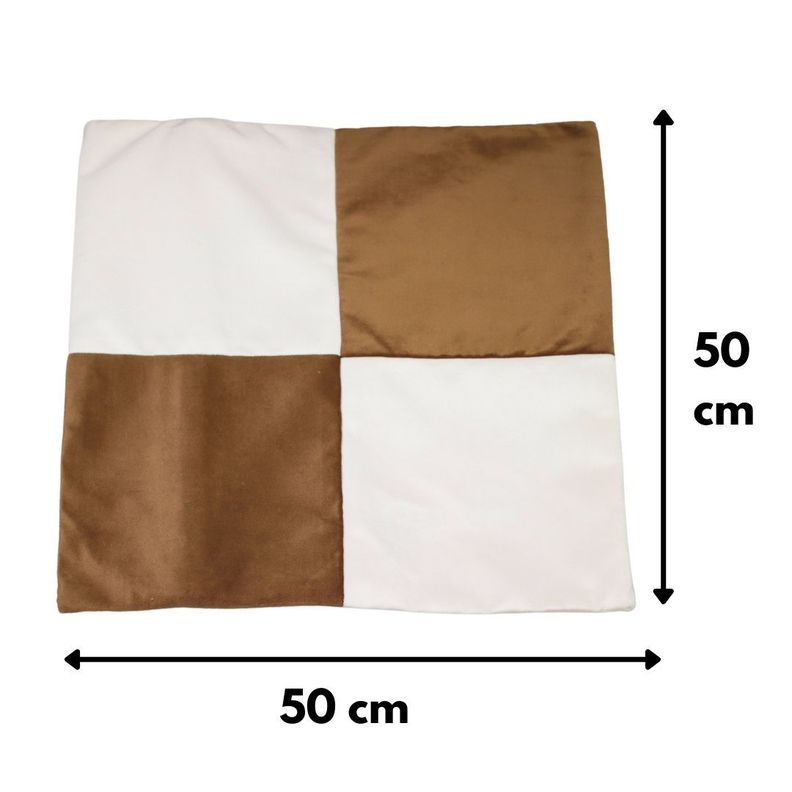 Funda Cojín Gabriela Café Blanco Altea 50x50 cm-1