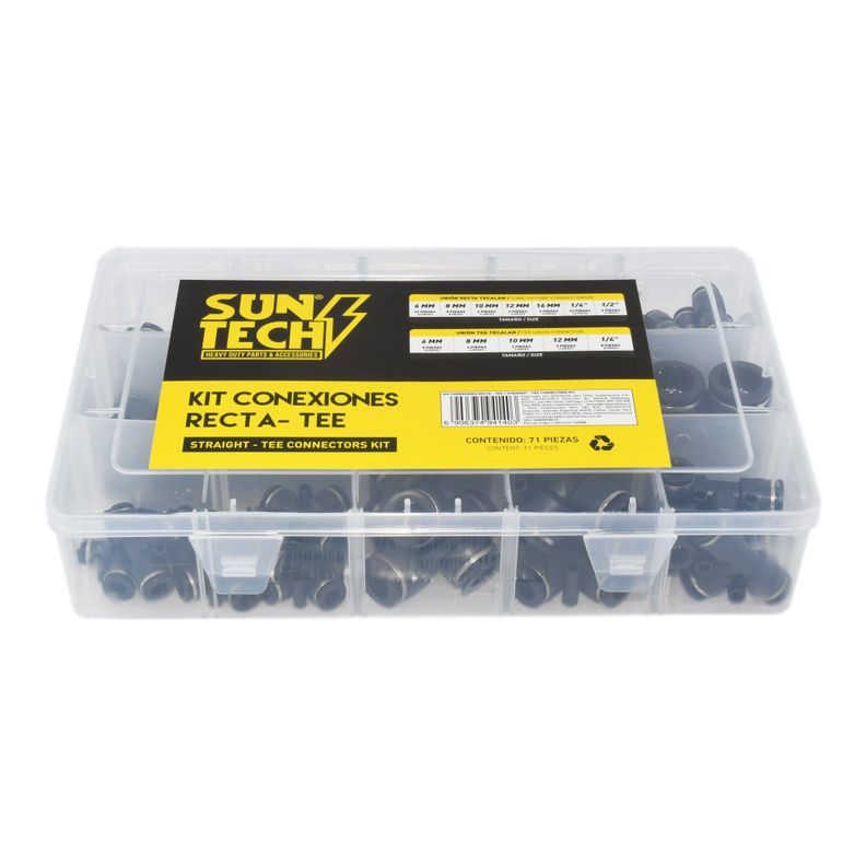 PACK UNION RECTA Y UNION TEE TECALAN EN MM Y PULG - 71 UNID-0