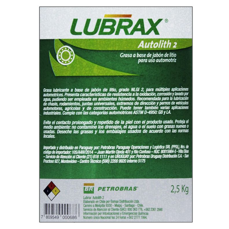 Grasa Lubricante Lubrax Autolith 2 2,5 Kg-3