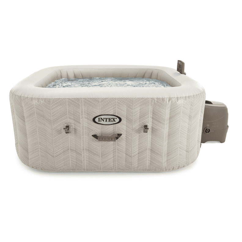 Spa Hot Tub Inflable Intex Chevron Deluxe Square Bubble Spa 4 Personas Beige