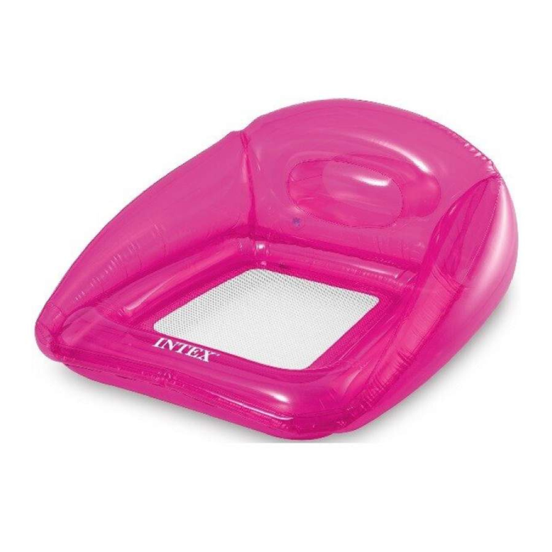Asiento Flotante Inflable Intex 104 x 102 Cm Transparent Rosado