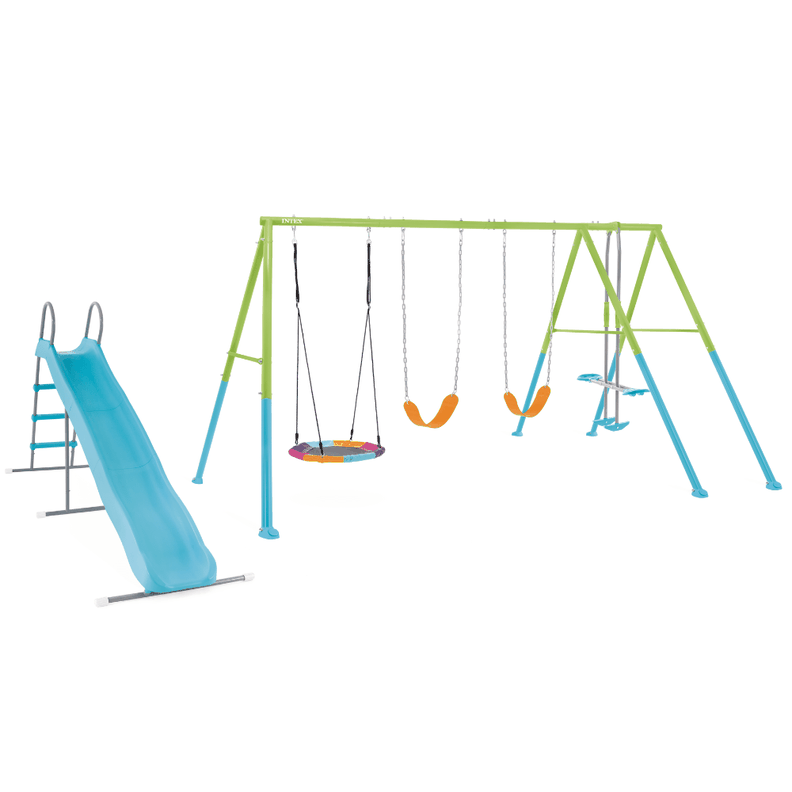 Set Columpio de 5 Accesorios Intex Five Feature Swing Set Verde Azul-0