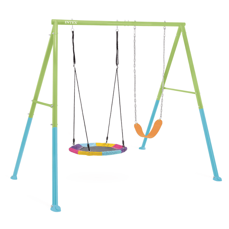 Set Columpio de 2 Accesorios Intex Two Feature Swing Set Verde Azul Mod 2-0
