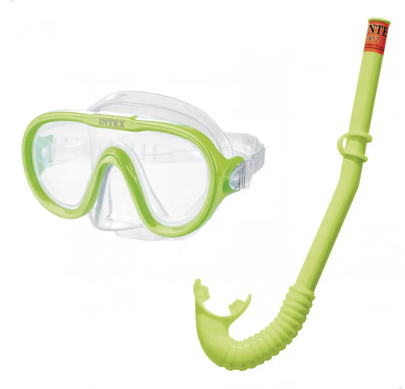 Set de Buceo Mascara Buceo + Tubo Snorkel Adventu Verde