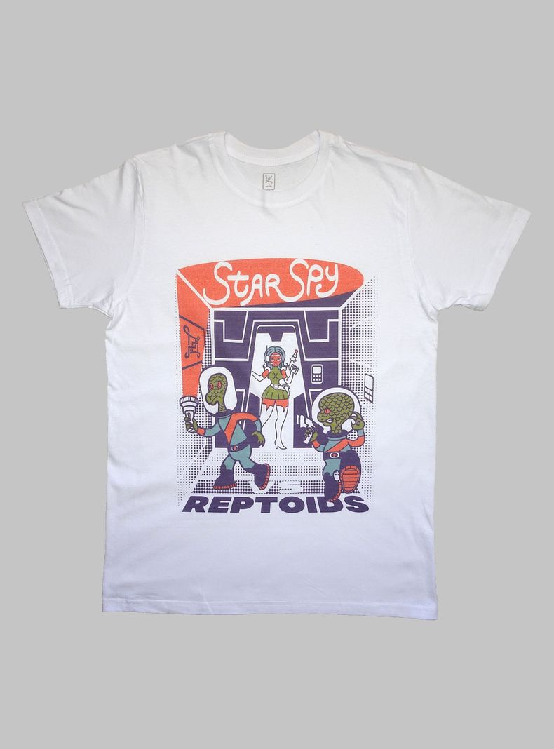 Polera hombre manga corta 100% algodón orgánico Star Spy.-0