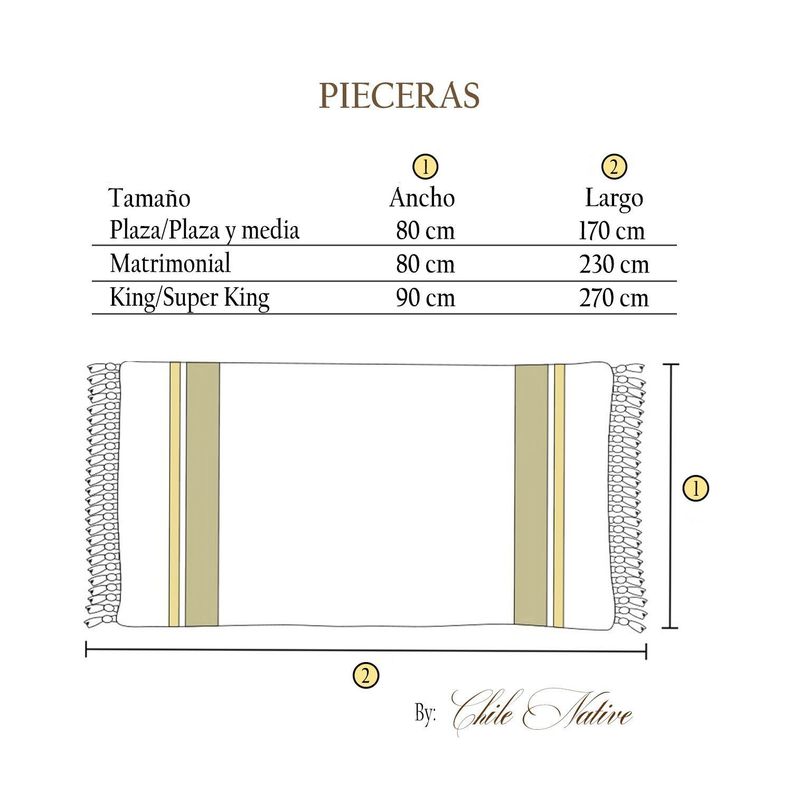 Piecera Puyehue - en lana y telar (matrimonial)-7