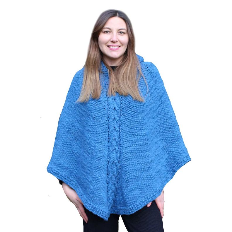 Poncho Azulillo - 100% Lana de Oveja -0