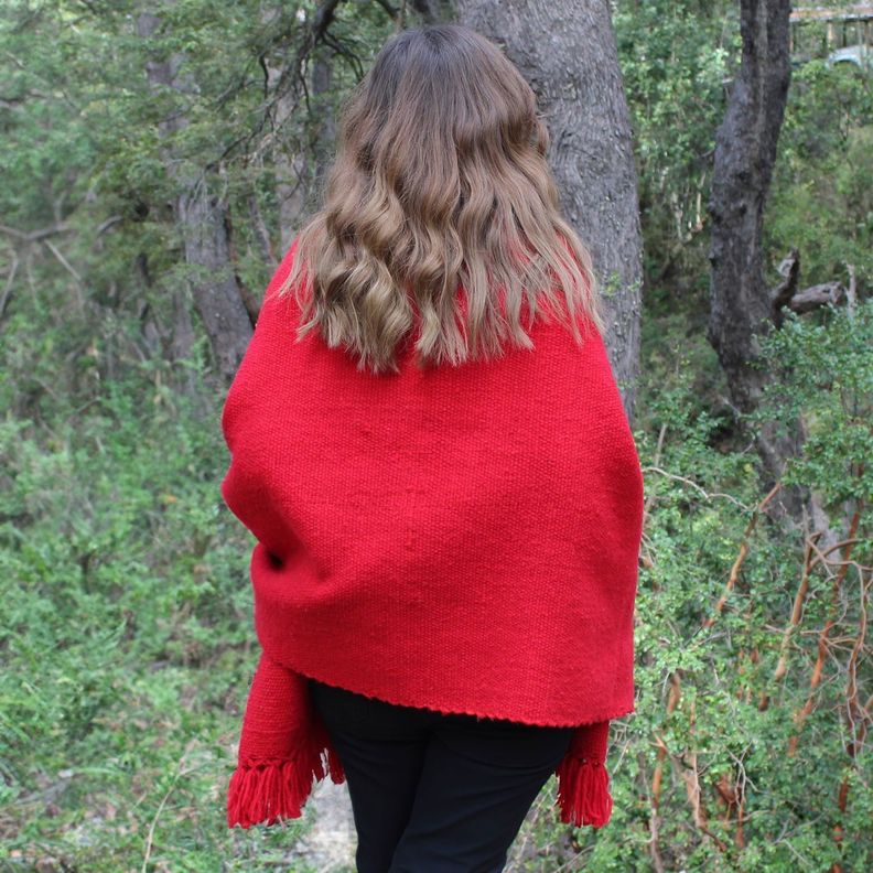 Capa Copihue Rojo - 100% Lana de Oveja -4