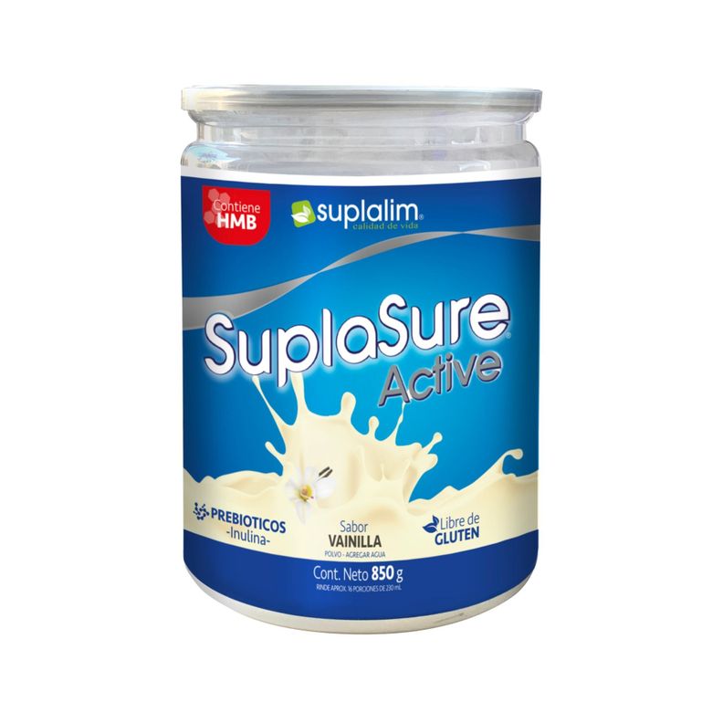 SUPLASURE ACTIVE CON 28 VITAMINAS ESCENCIALES 850G SABOR VAINILLA