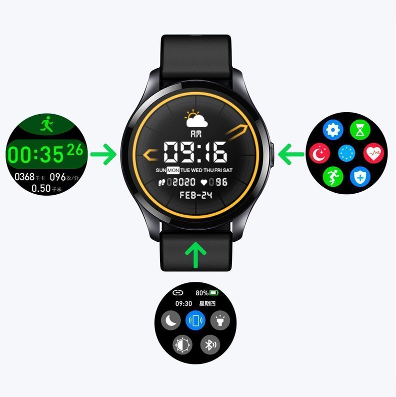 Reloj Smartwatch T88 con Termometro Negro-2