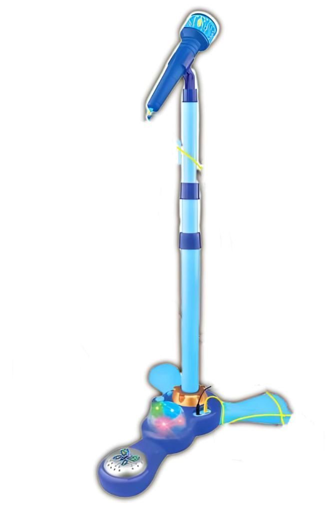 Micrófono Pedestal Juguete Mp3 Con Luces Infantil Azul-0